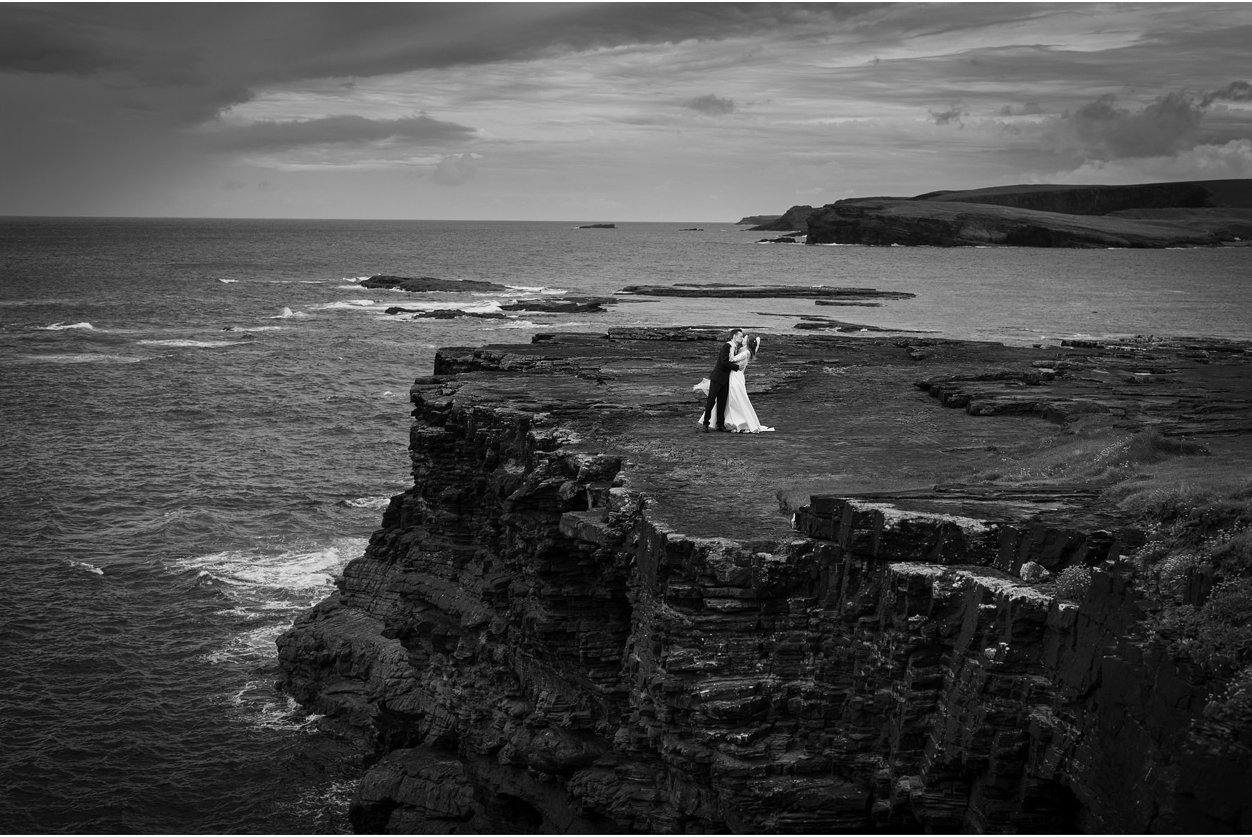 bride and groom wedding photographs at Kilkee County Clare
