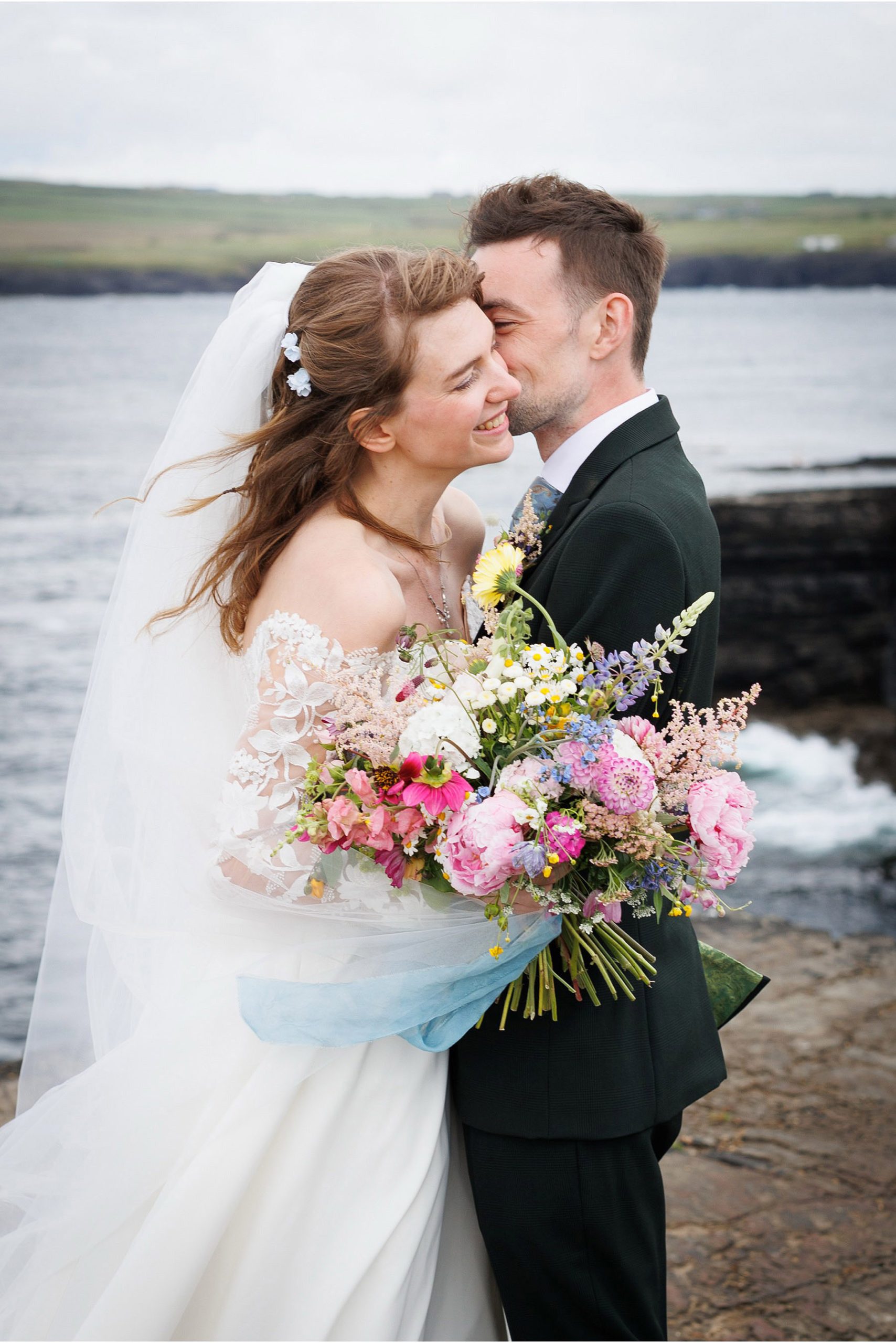 Wedding couple portraits at Kilkee County Clare