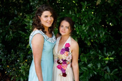 brides in alternative wedding dresses before their wedding in Dromquinna Manor