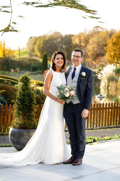 Autumn wedding by the clubhouse in Fota resort