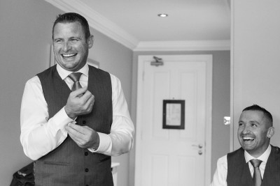 groom gets ready for his wedding in Ballyseede Kerry