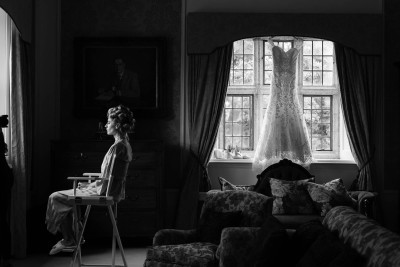 Getting ready in Waterford Castle, what a room for wedding photographs