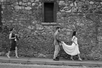 wedding marching around near Blackrock Castle in Cork