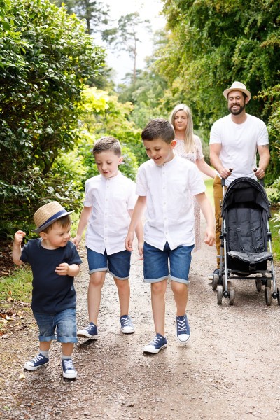family walk in the grounds for Fota gardens a great location for family photographs