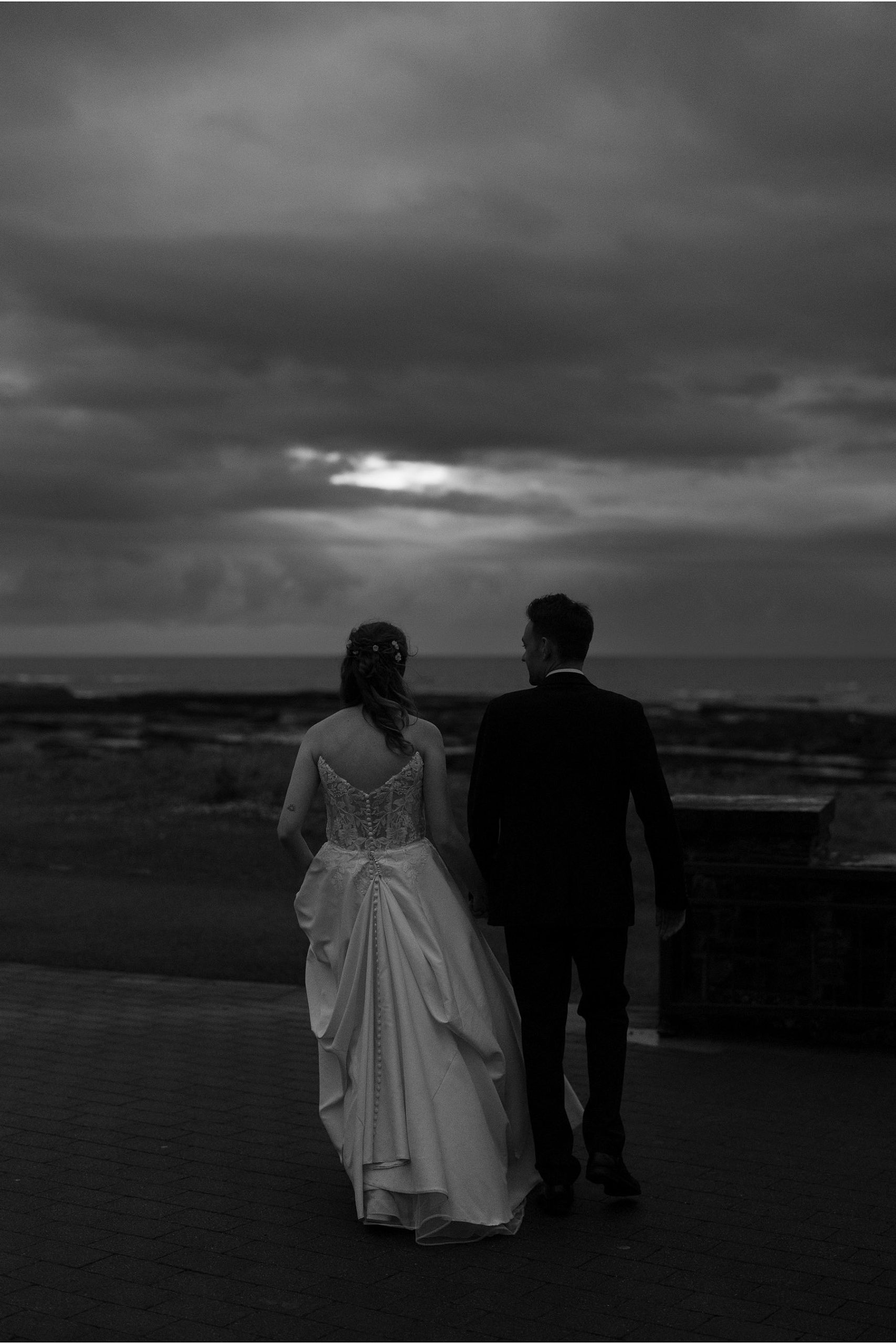 dramatic evening light at kilkee cliffs wedding