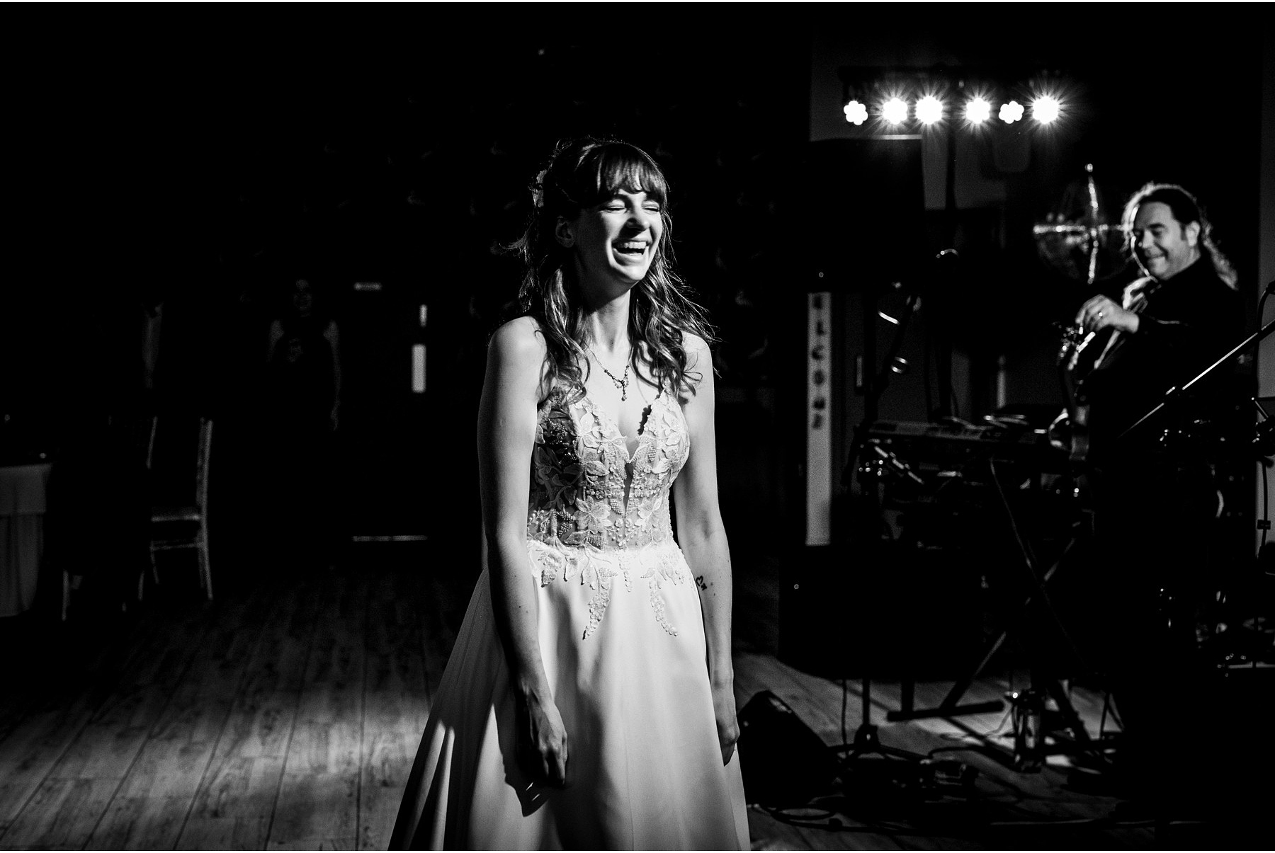 documentary bride laughing at diamond rocks wedding venue
