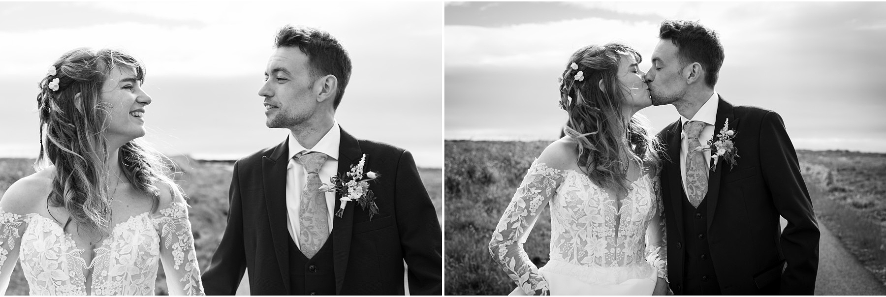 casual and relaxed wedding portraits at Kilkee county clare